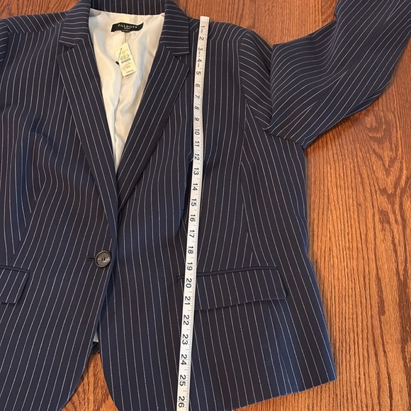 NWT Talbots Blue Pinstripe Blazer Professional Suit Jacket cotton stretch 18W - Picture 13 of 13